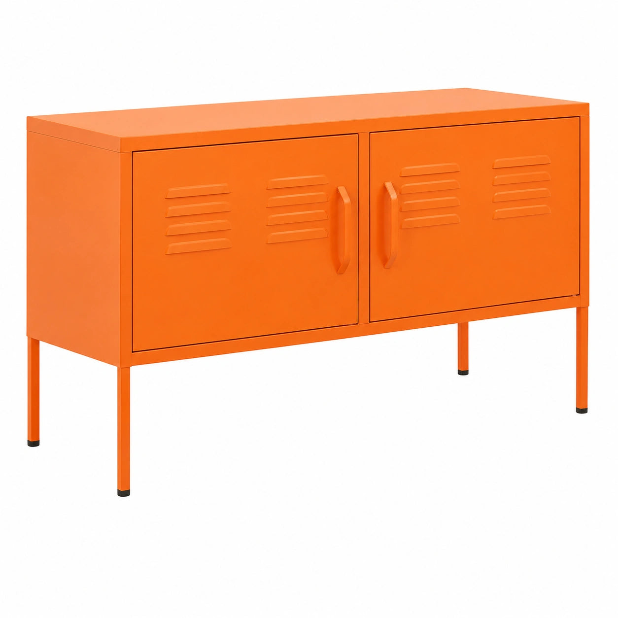 Schrank – 105 × 35 × 50 cm, mit mehreren Türen, aus Stahl, Orange