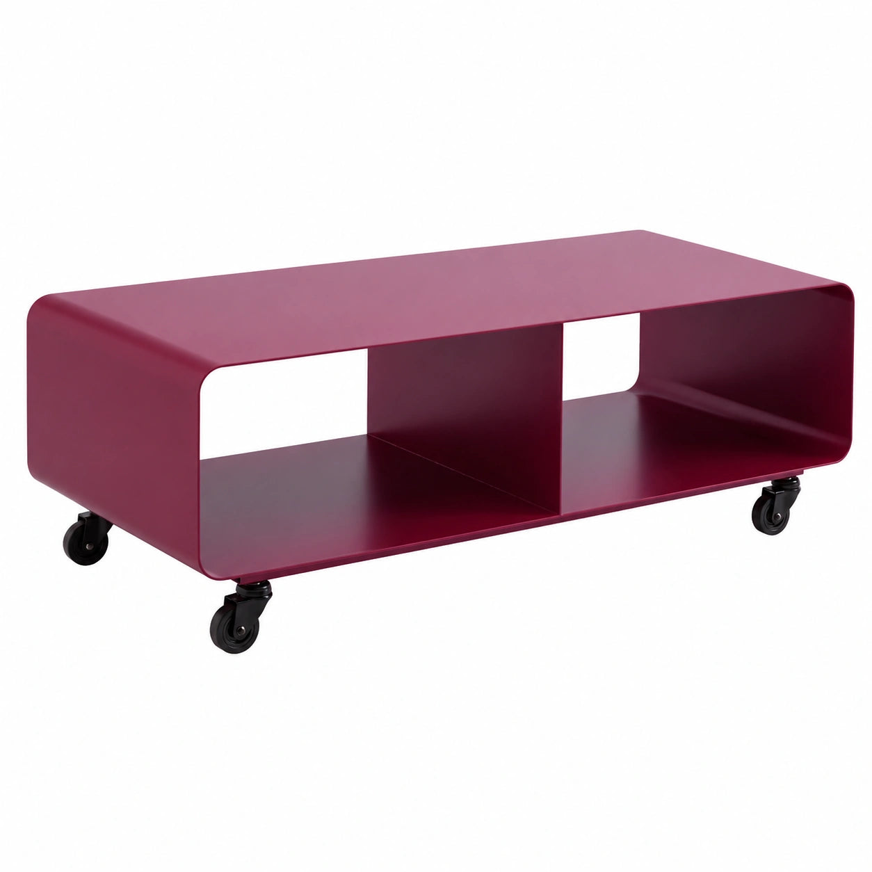 Lowboard – 90 × 41 × 30 cm, Industriestil, mit Rollen, aus Stahl, für Wohnzimmer