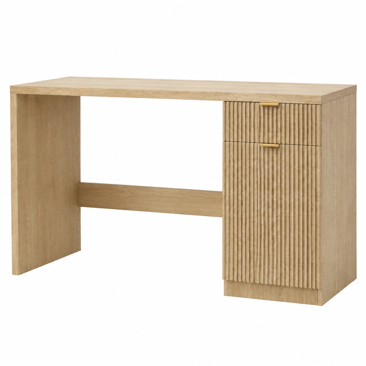 Schreibtisch – 153 × 55 × 67 cm, moderner Stil, höhenverstellbar, mit Stauraum, mit Schubladen, aus Holz, für Büro