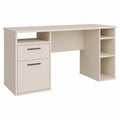Schreibtisch – 160 cm, moderner Stil, mit Schubladen, aus Holzwerkstoff, Beige, für Jugendzimmer und Büro