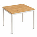 Schreibtisch – 80 × 80 × 75 cm, aus Eichenholz und Stahl, für Büro