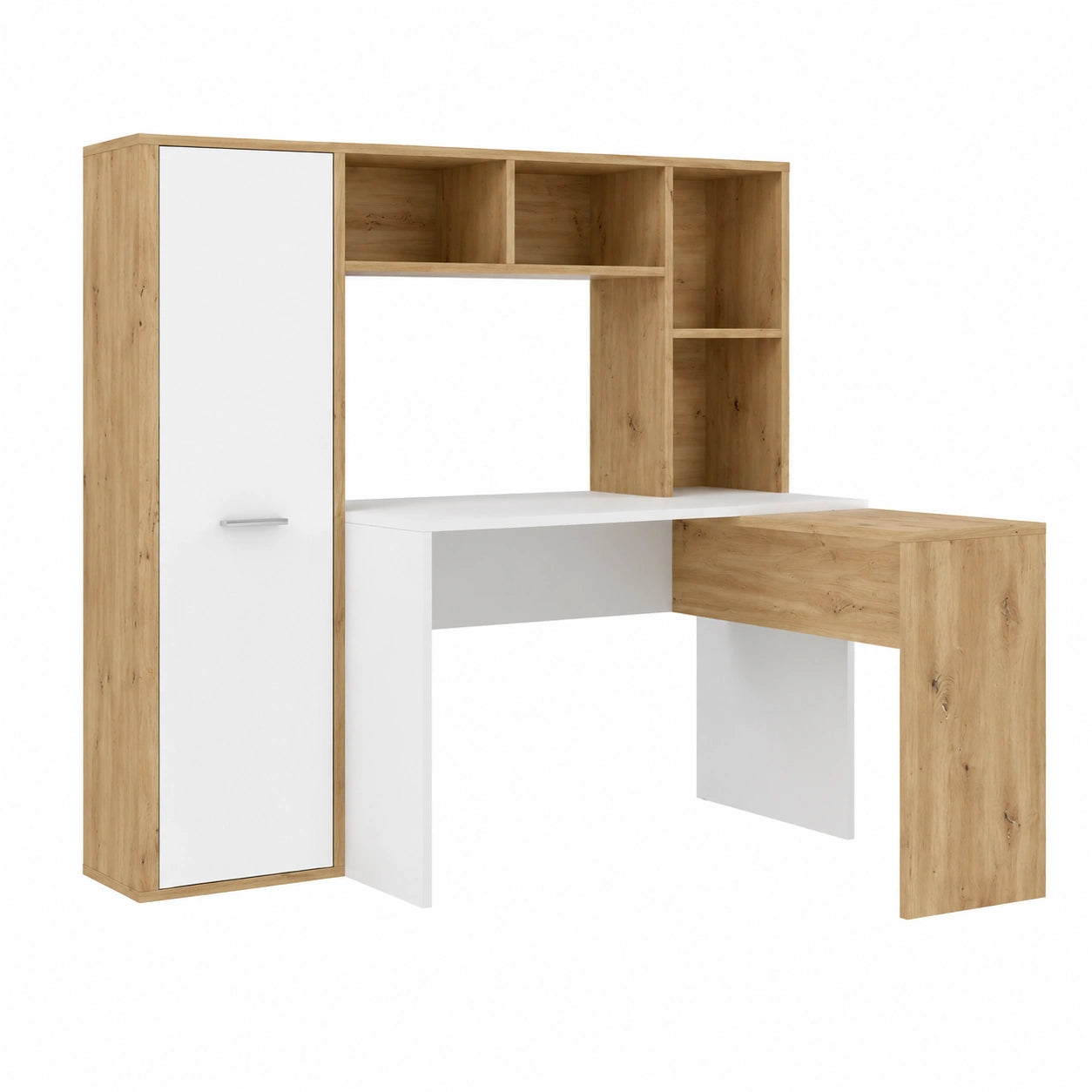 Schreibtisch – 173 cm, moderner Stil, aus Holzwerkstoff und Eichenholz, Artisan-Eiche, für Büro