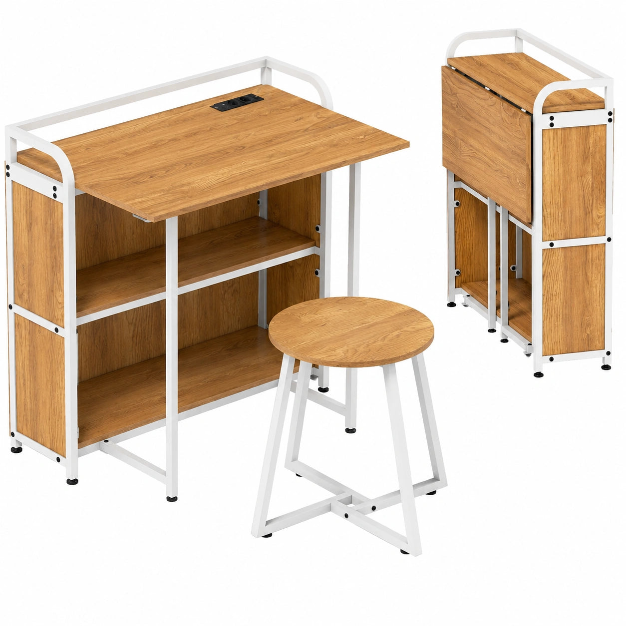 Schreibtisch – 90 × 55 × 83 cm, klappbar, Naturfarben, für Büro
