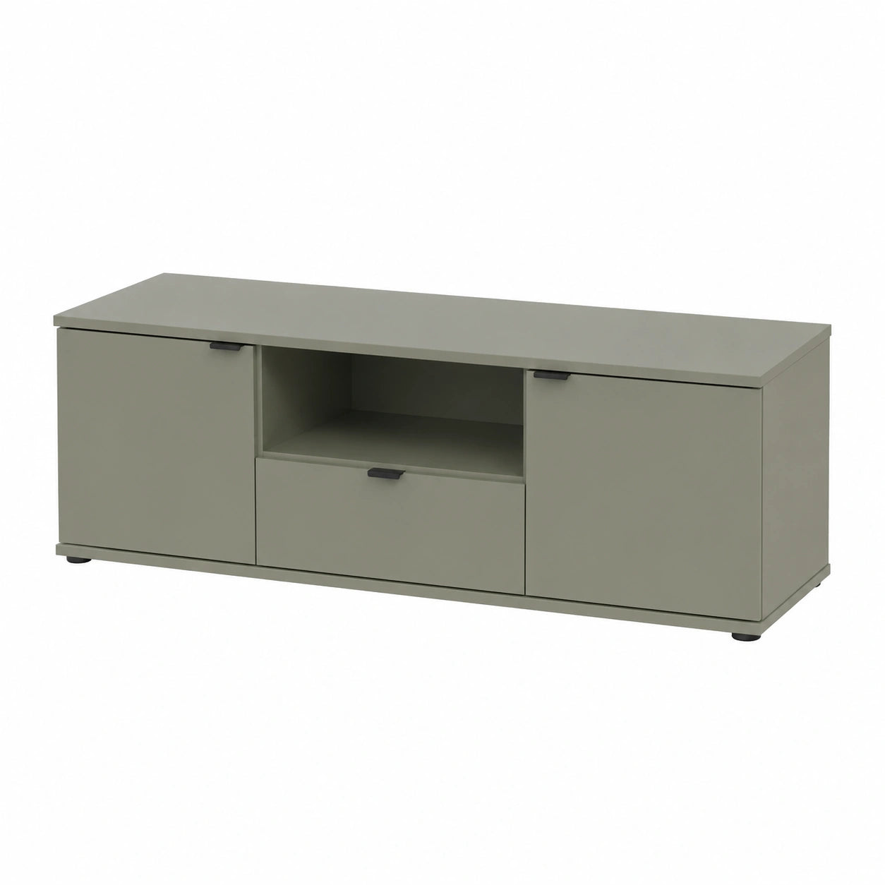 TV-Schrank – 129,8 cm, minimalistischer Stil, mit Schubladen, mit mehreren Türen, aus Holzwerkstoff, für Wohnzimmer